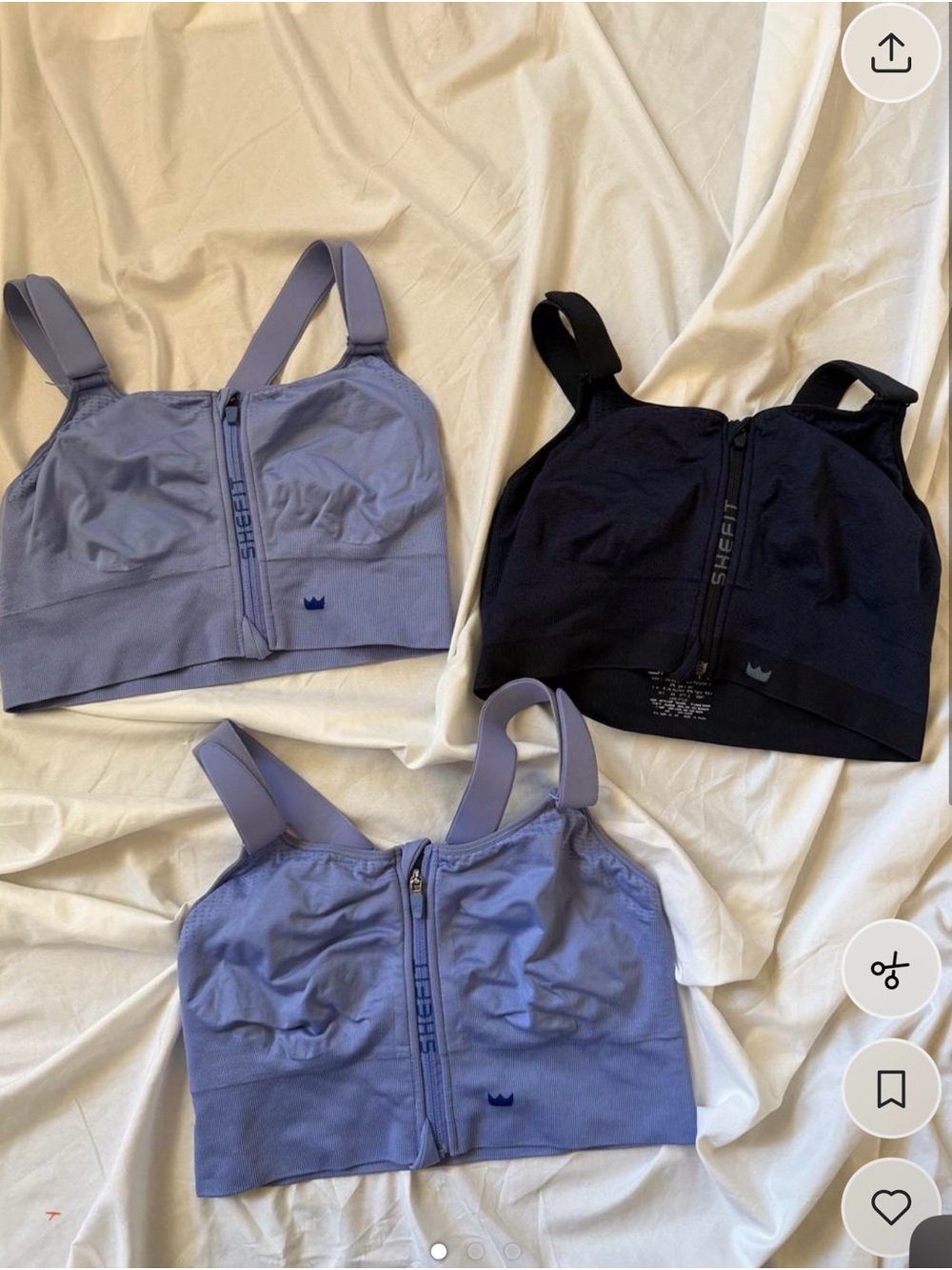 SHEFIT Front-Zip Support Bodysuit Set in Lavender and Black